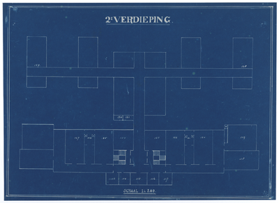 215033 Plattegrond van de tweede verdieping van het Stads- en Academisch Ziekenhuis (Catharijnesingel 15) te ...
